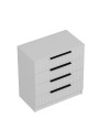 Cassettiera 4 cassetti Kale bianco effetto cannettato 72x42x77H