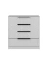 Cassettiera 4 cassetti Kale bianco effetto cannettato 72x42x77H