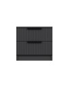 Comodino Kale antracite effetto cannettato due cassetti 50x40x47H