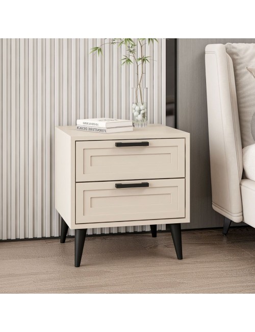 Comodino Prime 2 cassetti colore cashmere 50x45x52H – Eleganza e funzionalità