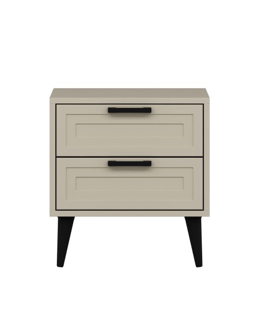 Comodino Prime 2 cassetti colore cashmere 50x45x52H – Eleganza e funzionalità