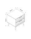 Comodino Prime 2 cassetti colore cashmere 50x45x52H – Eleganza e funzionalità
