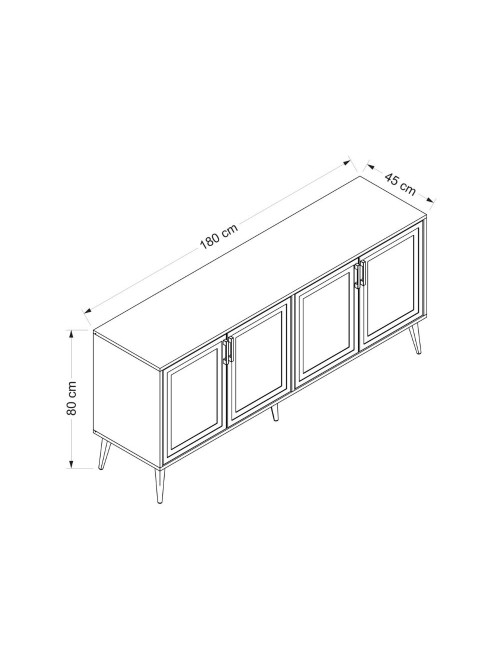 Madia Prime colore cashmere 180x45x80H - Eleganza e funzionalità per la tua casa