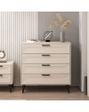 Cassettiera Prime 4 cassetti colore cashmere 90x45x90H - Stile e funzionalità per ogni spazio