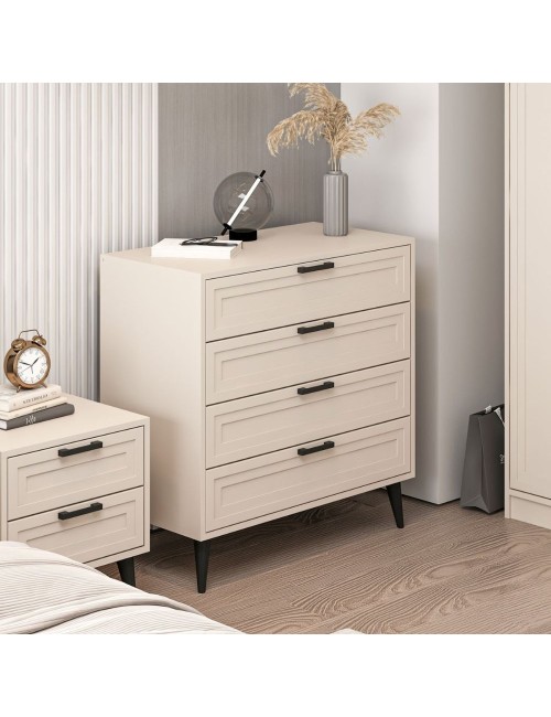 Cassettiera Prime 4 cassetti colore cashmere 90x45x90H - Stile e funzionalità per ogni spazio