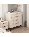 Cassettiera Prime 4 cassetti colore cashmere 90x45x90H - Stile e funzionalità per ogni spazio