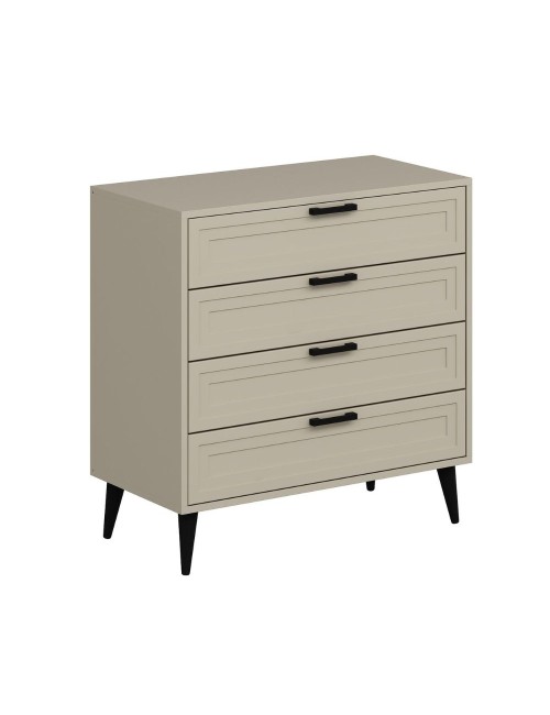 Cassettiera Prime 4 cassetti colore cashmere 90x45x90H - Stile e funzionalità per ogni spazio