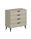 Cassettiera Prime 4 cassetti colore cashmere 90x45x90H - Stile e funzionalità per ogni spazio