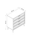 Cassettiera Prime 4 cassetti colore cashmere 90x45x90H - Stile e funzionalità per ogni spazio