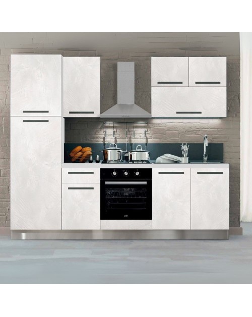 Cucina Molly bianco e bianco spatolato elettrodomestici inclusi 255