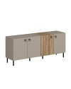 Madia Mila cashmere e rovere 180x47x75H – Eleganza e contrasto per un living raffinato