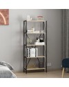 Libreria nera e rovere Axel 62x26x150H – Stile industriale e funzionalità per ogni ambiente