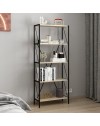 Libreria nera e rovere Axel 62x26x150H – Stile industriale e funzionalità per ogni ambiente