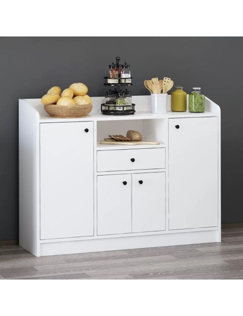 Mobile multiuso Arina bianco 4 ante e cassetto 120x35x90H