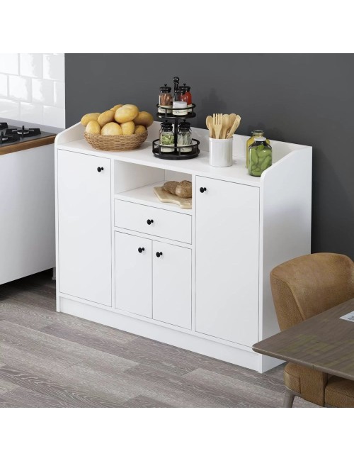 Mobile multiuso Arina bianco 4 ante e cassetto 120x35x90H