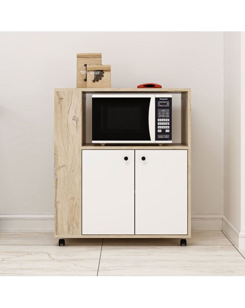 Mobile multiuso elegante e funzionale rovere e bianco Monni 82x45x95H – Ordine e Design
