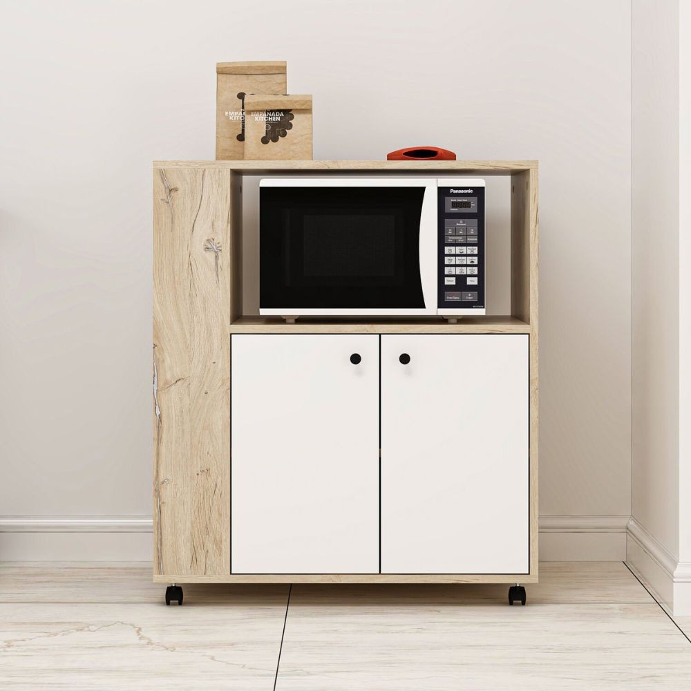 Mobile multiuso elegante e funzionale rovere e bianco Monni 82x45x95H – Ordine e Design