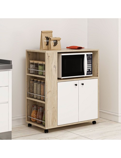 Mobile multiuso elegante e funzionale rovere e bianco Monni 82x45x95H – Ordine e Design