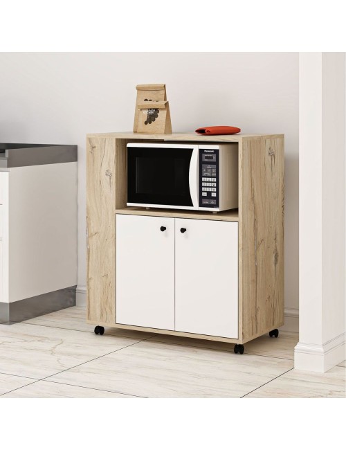 Mobile multiuso elegante e funzionale rovere e bianco Monni 82x45x95H – Ordine e Design