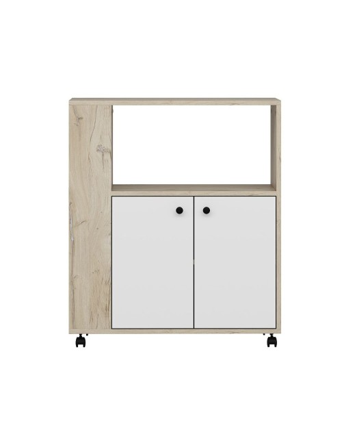 Mobile multiuso elegante e funzionale rovere e bianco Monni 82x45x95H – Ordine e Design