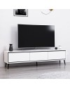 Porta TV Mandy bianco 180x35x45H con 3 ante e piedi neri