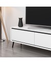 Porta TV Mandy bianco 180x35x45H con 3 ante e piedi neri