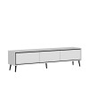 Porta TV Mandy bianco 180x35x45H con 3 ante e piedi neri