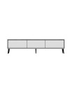 Porta TV Mandy bianco 180x35x45H con 3 ante e piedi neri