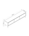Porta TV Mandy bianco 180x35x45H con 3 ante e piedi neri