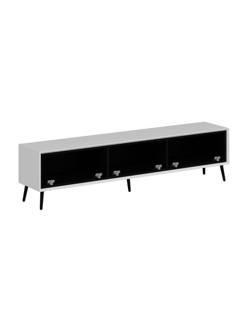 Porta TV Mandy bianco 180x35x45H con 3 ante e piedi neri