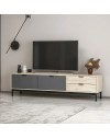 Mobile porta TV Esta rovere chiaro e antracite con effetto cannettato 180x35x47H