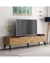 Mobile porta TV Raya rovere nodato 180x35x49H: Stile Geometrico e raffinatezza per un soggiorno di tendenza