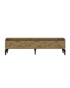 Mobile porta TV Raya rovere nodato 180x35x49H: Stile Geometrico e raffinatezza per un soggiorno di tendenza