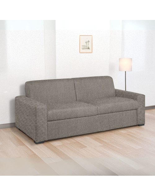Divano letto 3 posti Flash tessuto Roma10 colore taupè 199x98x84h