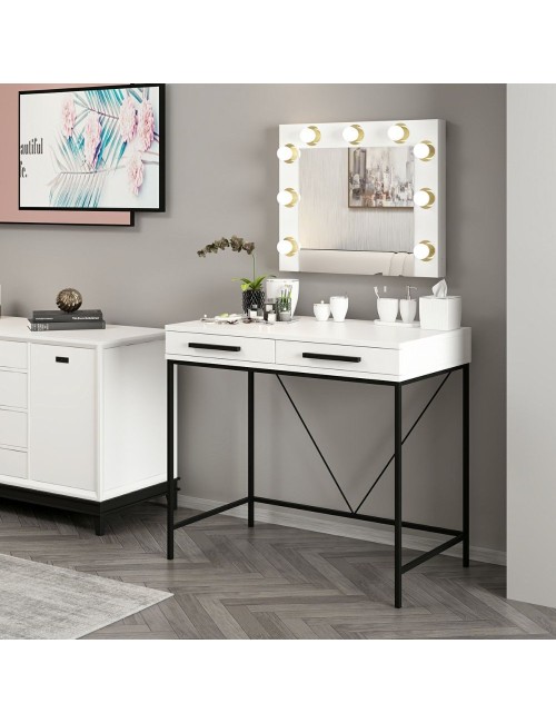 Toeletta da Trucco bianco Sane 90x45x80H: Eleganza e funzionalità per il tuo beauty corner