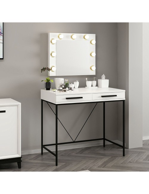 Toeletta da Trucco bianco Sane 90x45x80H: Eleganza e funzionalità per il tuo beauty corner