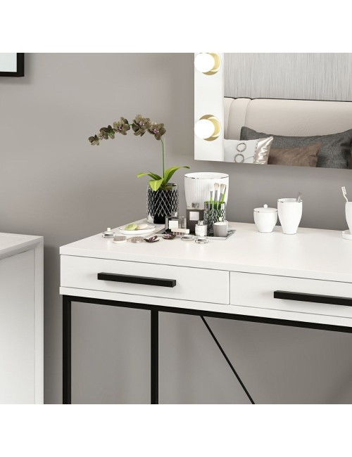Toeletta da Trucco bianco Sane 90x45x80H: Eleganza e funzionalità per il tuo beauty corner
