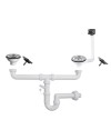 Sifone lavello 2 vie attacco 1” ½ con pilettone ECO e scarico lavastoviglie 351481810