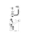 Sifone lavello 1 via attacco 11/4 con piletta da 2" e scarico lavastoviglie SIFONE1V114