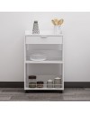 Carrello da cucina con cassetto e vani a giorno Liana bianco 60x45x95H