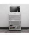 Carrello da cucina con cassetto e vani a giorno Liana bianco 60x45x95H