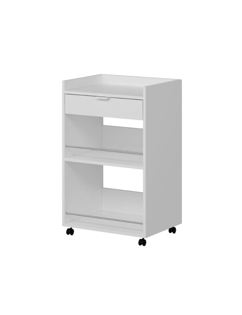 Carrello da cucina con cassetto e vani a giorno Liana bianco 60x45x95H