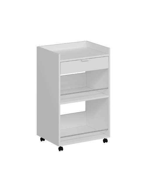 Carrello da cucina con cassetto e vani a giorno Liana bianco 60x45x95H