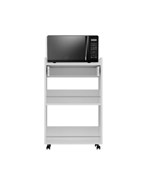 Carrello da cucina con cassetto e vani a giorno Liana bianco 60x45x95H