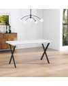 Tavolo fisso rettangolare Brayn colore bianco 139x80x76H gambe in metallo nero