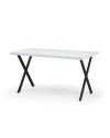 Tavolo fisso rettangolare Brayn colore bianco 139x80x76H gambe in metallo nero