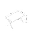 Tavolo fisso rettangolare Brayn colore bianco 139x80x76H gambe in metallo nero