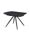 Tavolo girevole allungabile Kitti con piano in ceramica effetto marmo nero opaco 120x88x76H