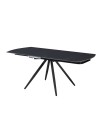 Tavolo girevole allungabile Kitti con piano in ceramica effetto marmo nero opaco 120x88x76H