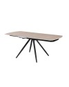 Tavolo girevole allungabile Kitti con piano in ceramica effetto marmo travertino 120x88x76H